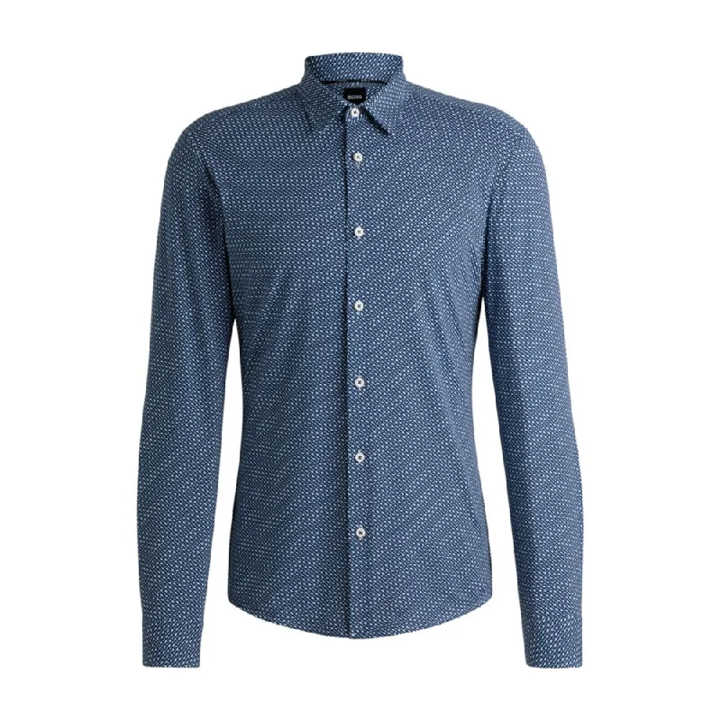 Men's tie - dye t - shirts with a bohemian styleSlim-fit shirt in monogram-print performance-stretch material Men's tie - dye t - shirts with a bohemian styleSlim-fit shirt in monogram-print performance-stretch material
