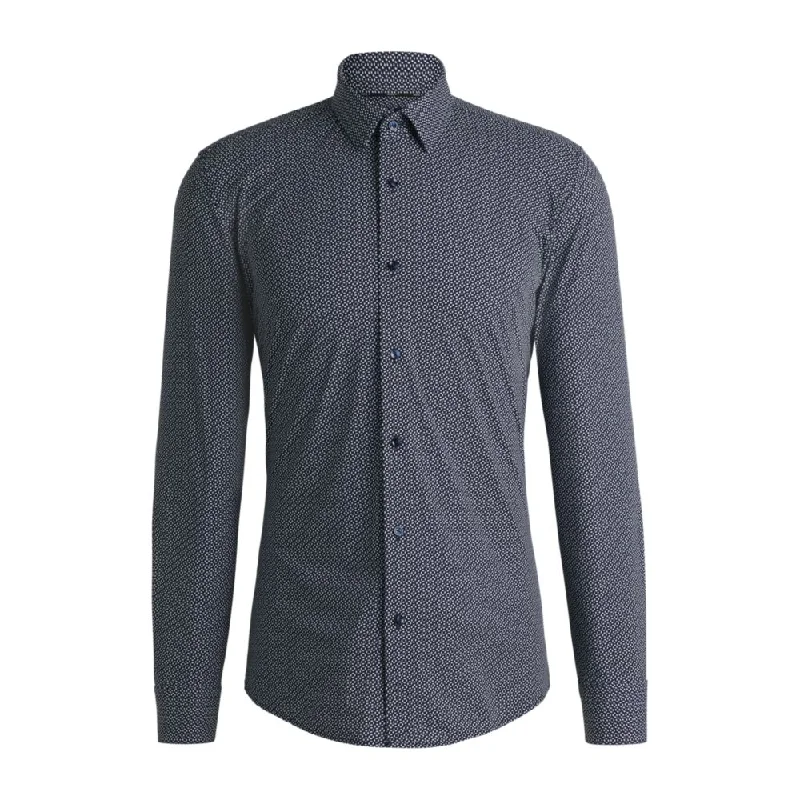 Men's long - sleeve henley t - shirts with button - down placketsSlim-fit shirt in printed performance-stretch jersey Men's long - sleeve henley t - shirts with button - down placketsSlim-fit shirt in printed performance-stretch jersey