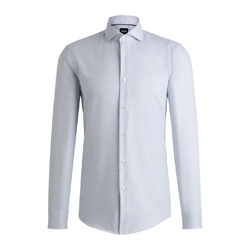 Men's distressed denim - look t - shirts with a rugged appealSlim-fit shirt in structured cotton Men's distressed denim - look t - shirts with a rugged appealSlim-fit shirt in structured cotton