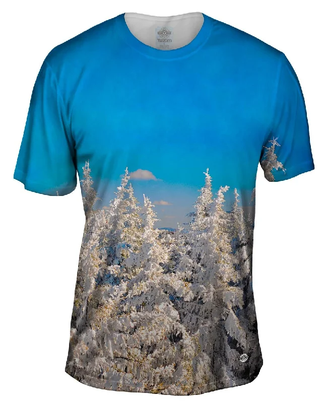 Men's antimicrobial t - shirts for odor - free freshness during travelSnow Filled Trees Men's antimicrobial t - shirts for odor - free freshness during travelSnow Filled Trees