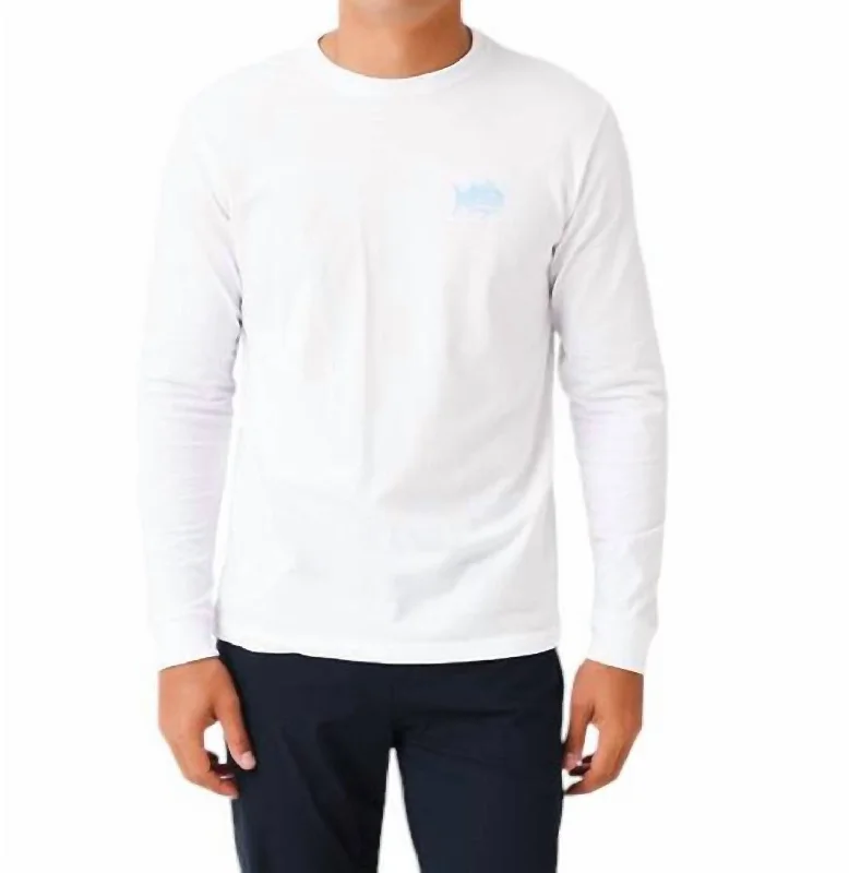 Men's ribbed t - shirts with a textured finish for added styleSouthern Sailing Long Sleeve Tee In Classic White Men's ribbed t - shirts with a textured finish for added styleSouthern Sailing Long Sleeve Tee In Classic White