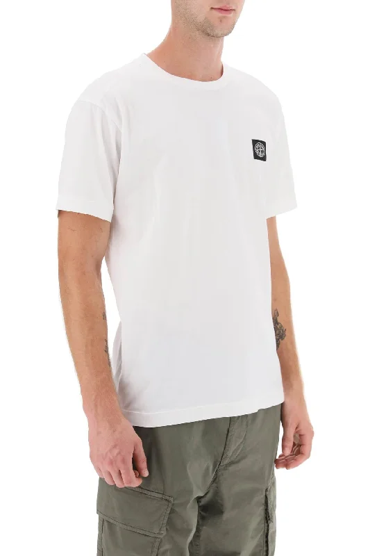 Men's smart - casual checkered t - shirts for semi - formal occasionsStone Island Logo Patch T-Shirt Men's smart - casual checkered t - shirts for semi - formal occasionsStone Island Logo Patch T-Shirt