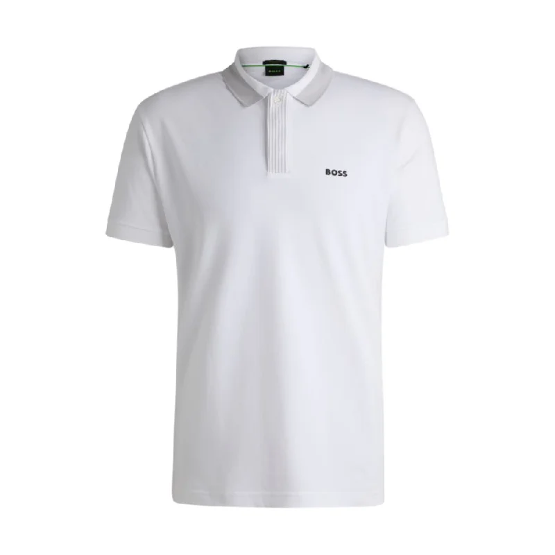 Men's button - front t - shirts with a unique artistic printStretch-cotton polo shirt with contrast logo Men's button - front t - shirts with a unique artistic printStretch-cotton polo shirt with contrast logo