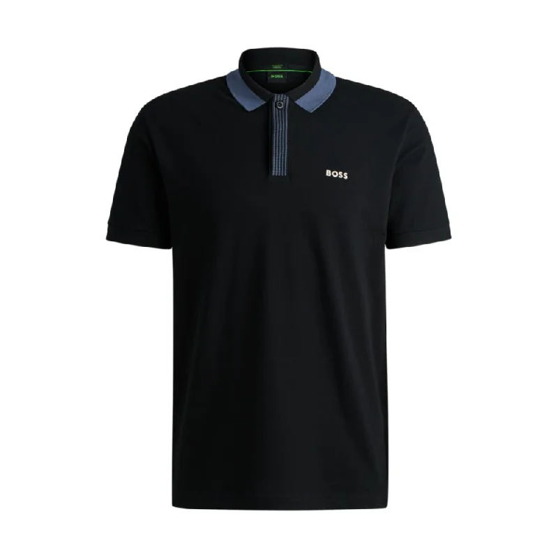 Men's button - front t - shirts with a unique artistic printStretch-cotton polo shirt with contrast logo Men's button - front t - shirts with a unique artistic printStretch-cotton polo shirt with contrast logo