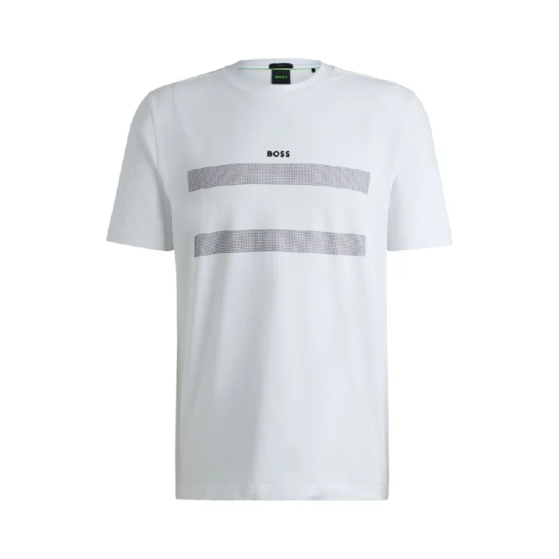 Men's polo t - shirts with a contrast collar for a preppy lookStretch-cotton regular-fit T-shirt with flag artwork Men's polo t - shirts with a contrast collar for a preppy lookStretch-cotton regular-fit T-shirt with flag artwork