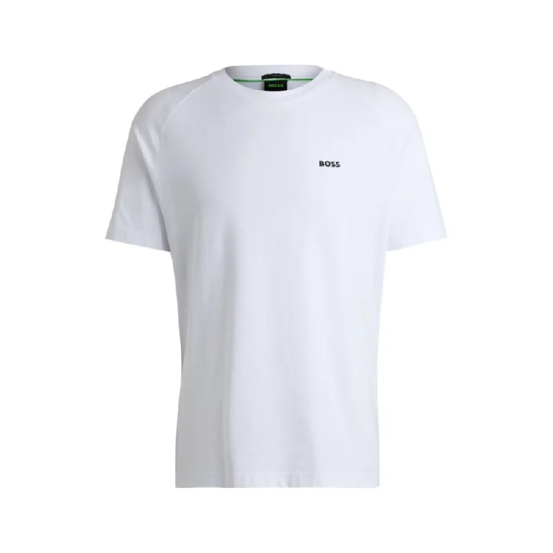 Men's mock - neck t - shirts with a modern and sleek styleStretch-cotton relaxed-fit T-shirt with logo prints Men's mock - neck t - shirts with a modern and sleek styleStretch-cotton relaxed-fit T-shirt with logo prints