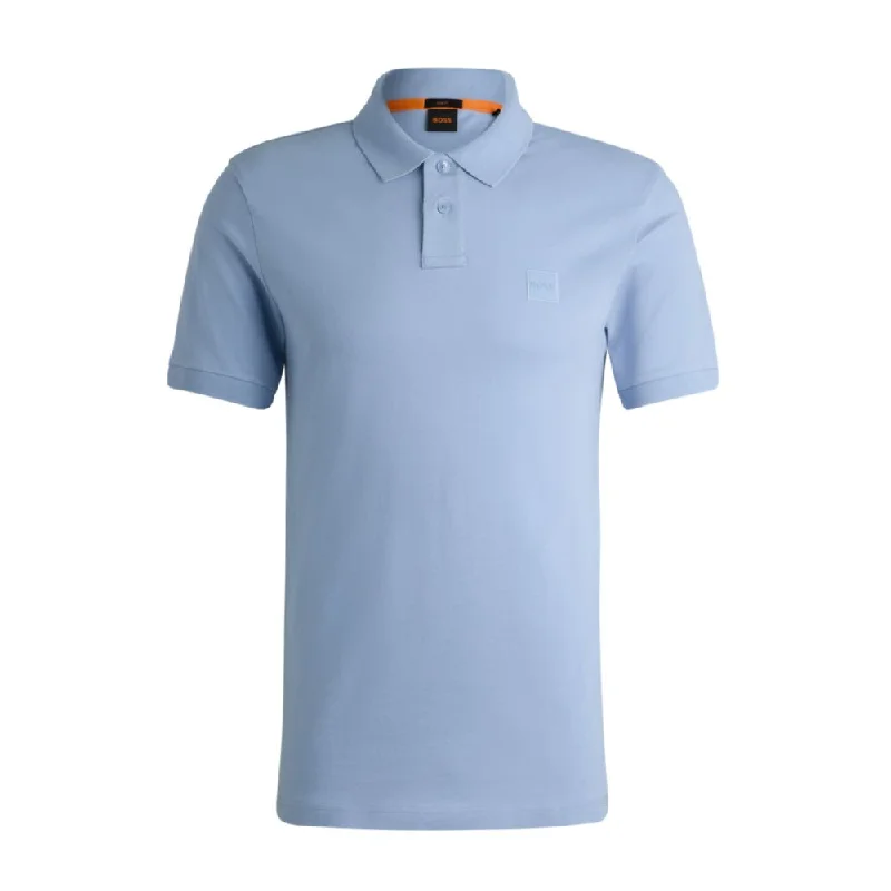Men's smart - casual checkered t - shirts for semi - formal occasionsStretch-cotton slim-fit polo shirt with logo patch