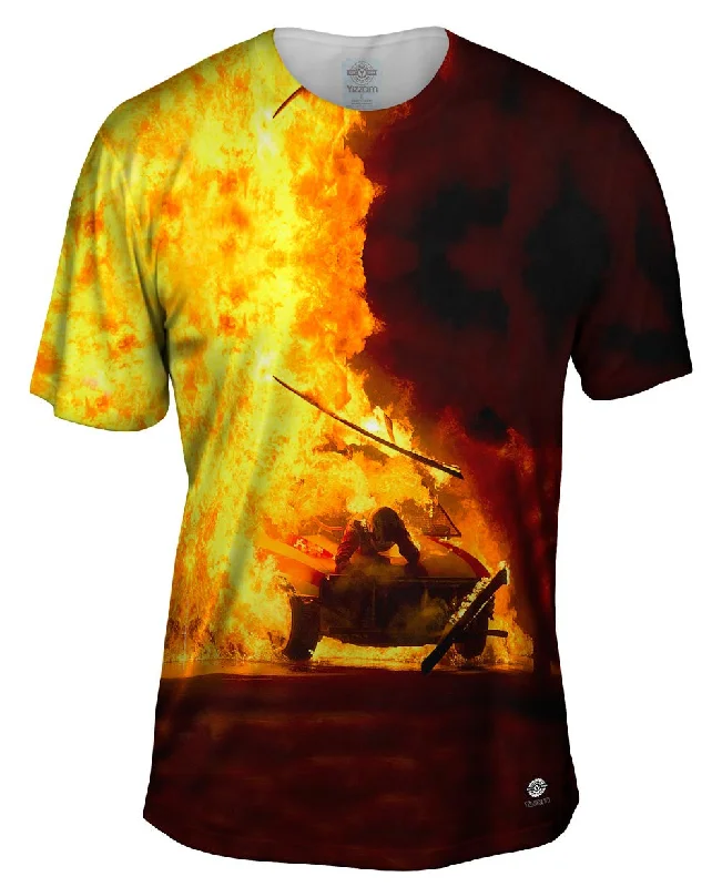 Men's polo t - shirts with a contrast collar for a preppy lookStunt Pyrotechnics Fireball Men's polo t - shirts with a contrast collar for a preppy lookStunt Pyrotechnics Fireball