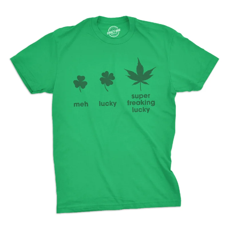 Men's printed Hawaiian t - shirts for tropical vacationsSuper Freaking Lucky Men's T Shirt Men's printed Hawaiian t - shirts for tropical vacationsSuper Freaking Lucky Men's T Shirt