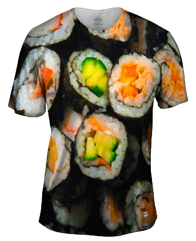 Men's printed Hawaiian t - shirts for tropical vacationsSush Paradise