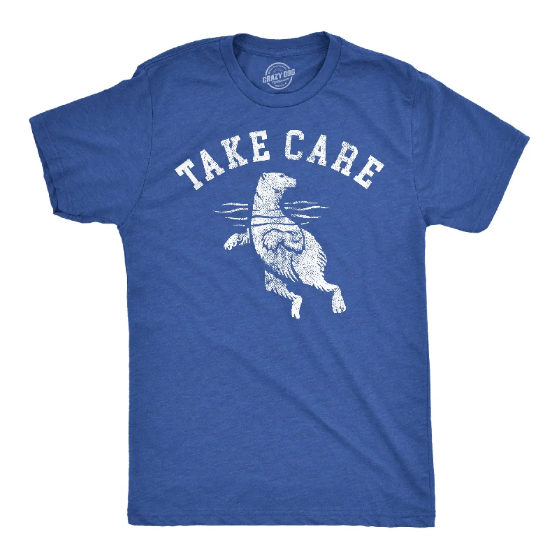 Men's ribbed t - shirts with a textured finish for added styleTake Care Polar Bear Men's T Shirt Men's ribbed t - shirts with a textured finish for added styleTake Care Polar Bear Men's T Shirt