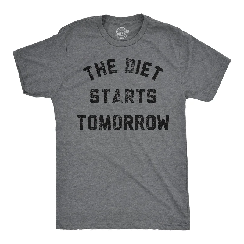 Men's organic cotton crew - neck t - shirts for everyday comfortThe Diet Starts Tomorrow Men's T Shirt Men's organic cotton crew - neck t - shirts for everyday comfortThe Diet Starts Tomorrow Men's T Shirt