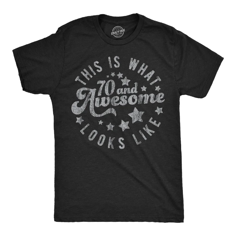 Men's printed Hawaiian t - shirts for tropical vacationsThis Is What 70 And Awesome Looks Like Men's T Shirt Men's printed Hawaiian t - shirts for tropical vacationsThis Is What 70 And Awesome Looks Like Men's T Shirt