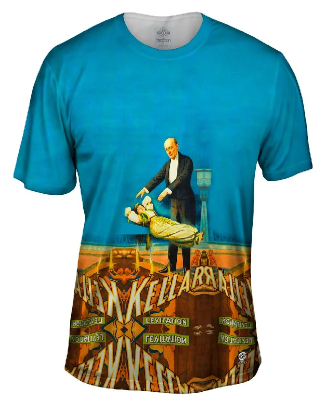 Men's distressed denim - look t - shirts with a rugged appealtrialsanderrors - "Kellar Levitation 3 Magician Poster" (1900) Men's distressed denim - look t - shirts with a rugged appealtrialsanderrors - "Kellar Levitation 3 Magician Poster" (1900)