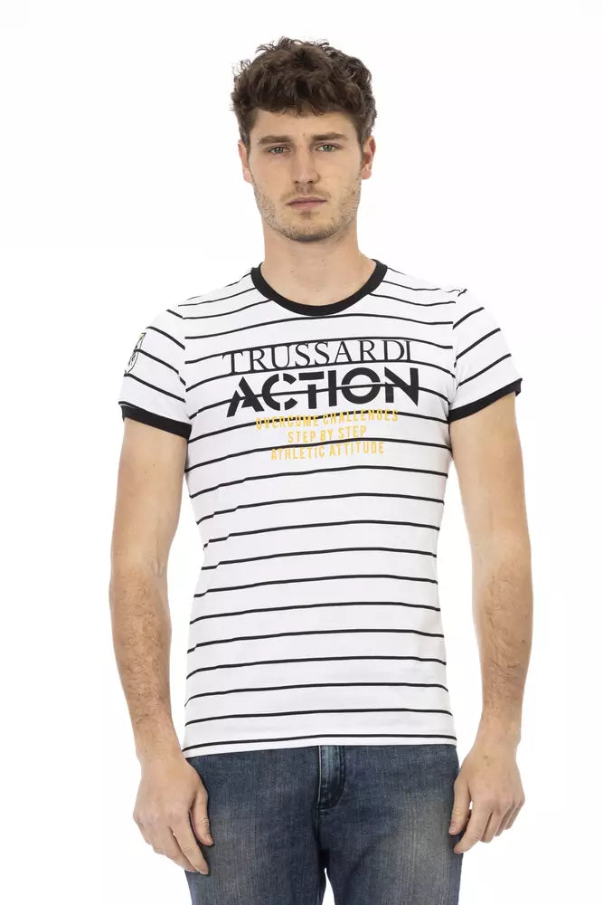 Men's smart - casual checkered t - shirts for semi - formal occasionsTrussardi Action Cotton Men Men's TShirt Men's smart - casual checkered t - shirts for semi - formal occasionsTrussardi Action Cotton Men Men's TShirt