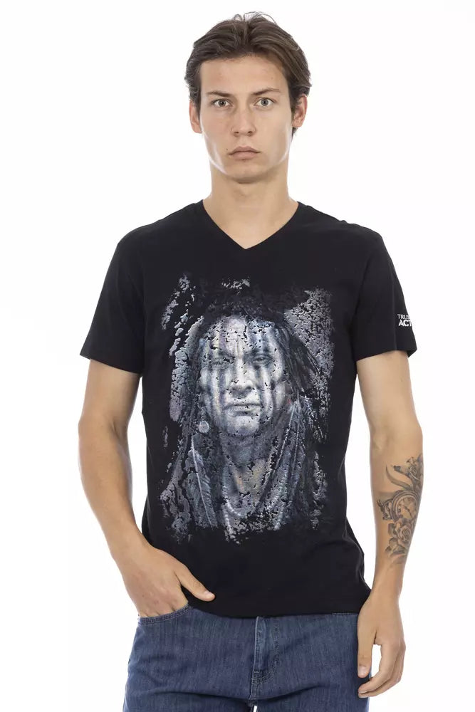 Men's button - front t - shirts with a unique artistic printTrussardi Action Cotton Men's Men's T-Shirt Men's button - front t - shirts with a unique artistic printTrussardi Action Cotton Men's Men's T-Shirt