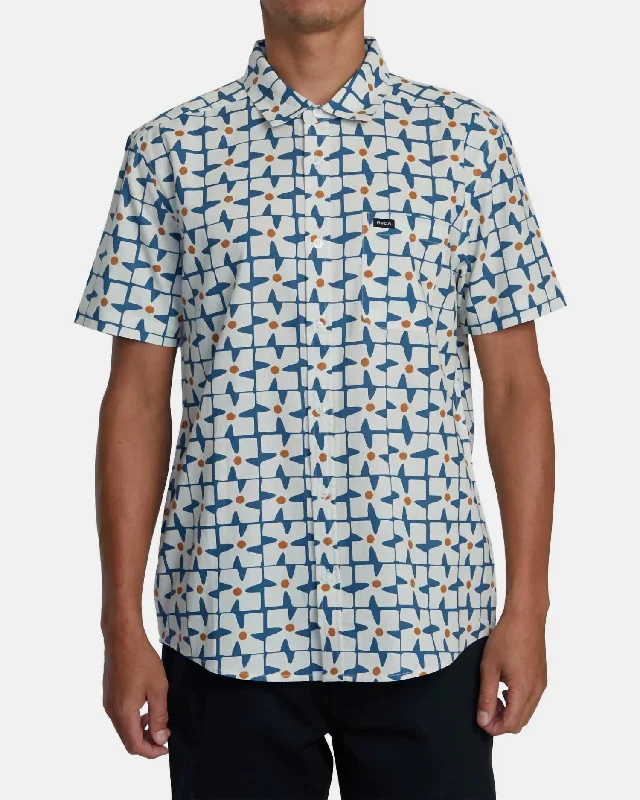 Men's button - front t - shirts with a unique artistic printVacationist Short Sleeve Shirt In Cool Blue Men's button - front t - shirts with a unique artistic printVacationist Short Sleeve Shirt In Cool Blue