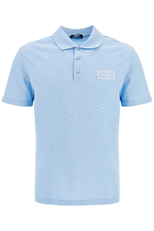 Men's smart - casual checkered t - shirts for semi - formal occasionsVersace Men's Short-Sleeved Polo Shirt With Logo Men's smart - casual checkered t - shirts for semi - formal occasionsVersace Men's Short-Sleeved Polo Shirt With Logo