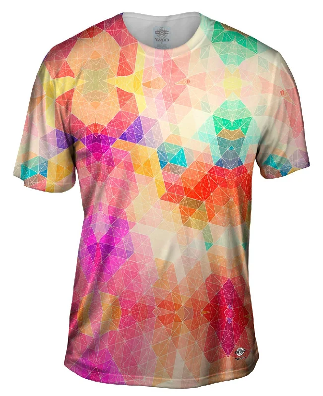 Men's thermal t - shirts with a high - neck design for cold weatherWarm Sunshine Hipster Triangle Pattern Men's thermal t - shirts with a high - neck design for cold weatherWarm Sunshine Hipster Triangle Pattern