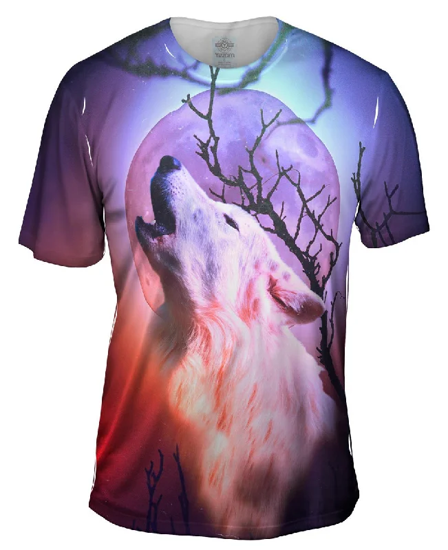 Men's polo t - shirts with a contrast collar for a preppy lookWhite Lone Wolf