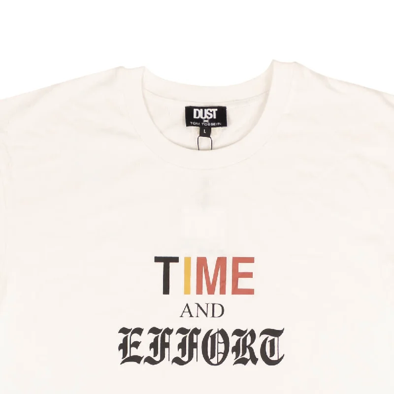 Men's distressed denim - look t - shirts with a rugged appealWhite Short Sleeve Time & Effort T-Shirt Men's distressed denim - look t - shirts with a rugged appealWhite Short Sleeve Time & Effort T-Shirt
