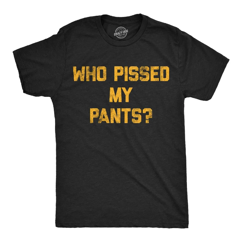 Men's button - front t - shirts with a unique artistic printWho Pissed My Pants Men's T Shirt Men's button - front t - shirts with a unique artistic printWho Pissed My Pants Men's T Shirt