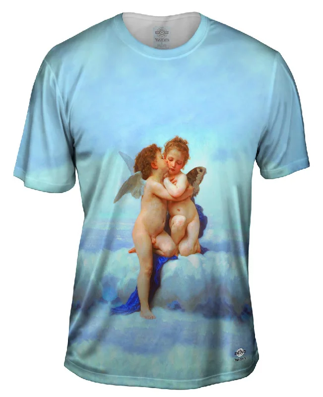 Men's thermal t - shirts with a high - neck design for cold weatherWilliam-Adolphe Bouguereau - "First Kiss" (1890) Men's thermal t - shirts with a high - neck design for cold weatherWilliam-Adolphe Bouguereau - "First Kiss" (1890)