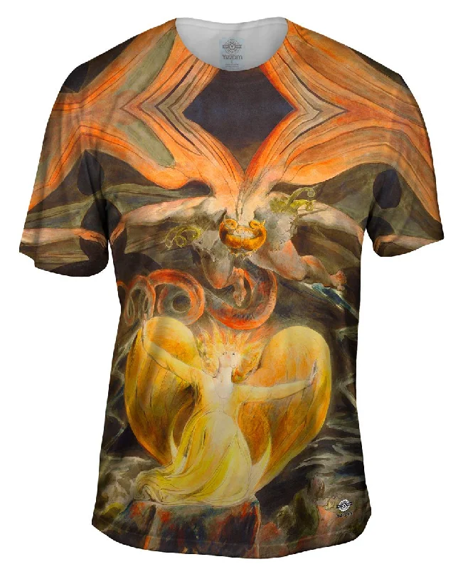 Men's moisture - wicking athletic t - shirts for intense workoutsWilliam Blake - "Le Grand Dragon Rouge Et La Femme Vetue De Soleil" (1805) Men's moisture - wicking athletic t - shirts for intense workoutsWilliam Blake - "Le Grand Dragon Rouge Et La Femme Vetue De Soleil" (1805)
