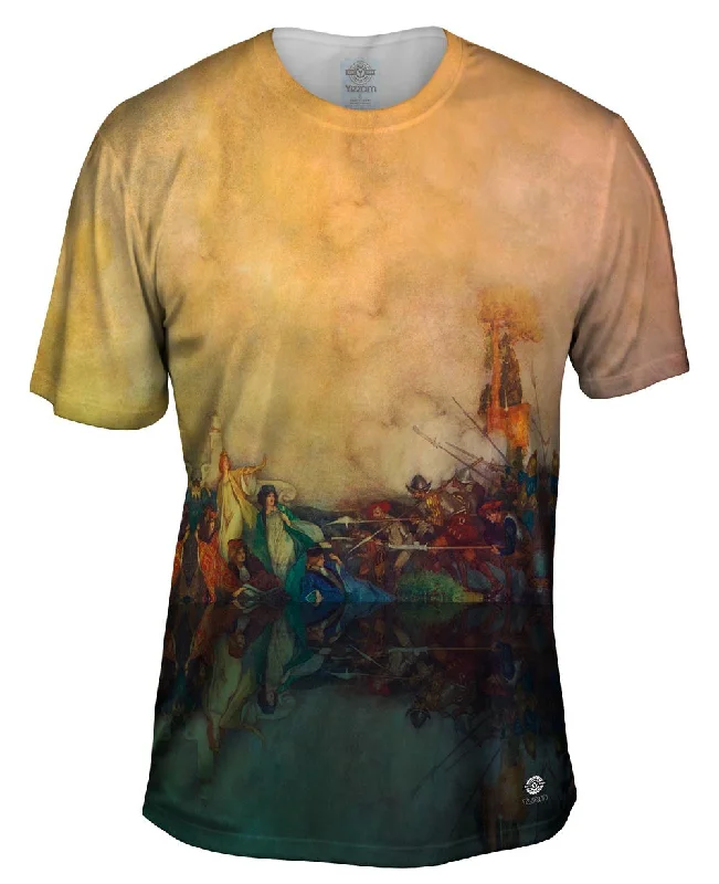 Men's long - sleeve henley t - shirts with button - down placketsWilliam Russell Flint - "Princess Ida" (1909) Men's long - sleeve henley t - shirts with button - down placketsWilliam Russell Flint - "Princess Ida" (1909)