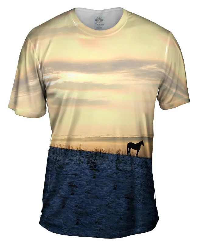 Men's polo t - shirts with a contrast collar for a preppy lookWorld Is Mine Horse
