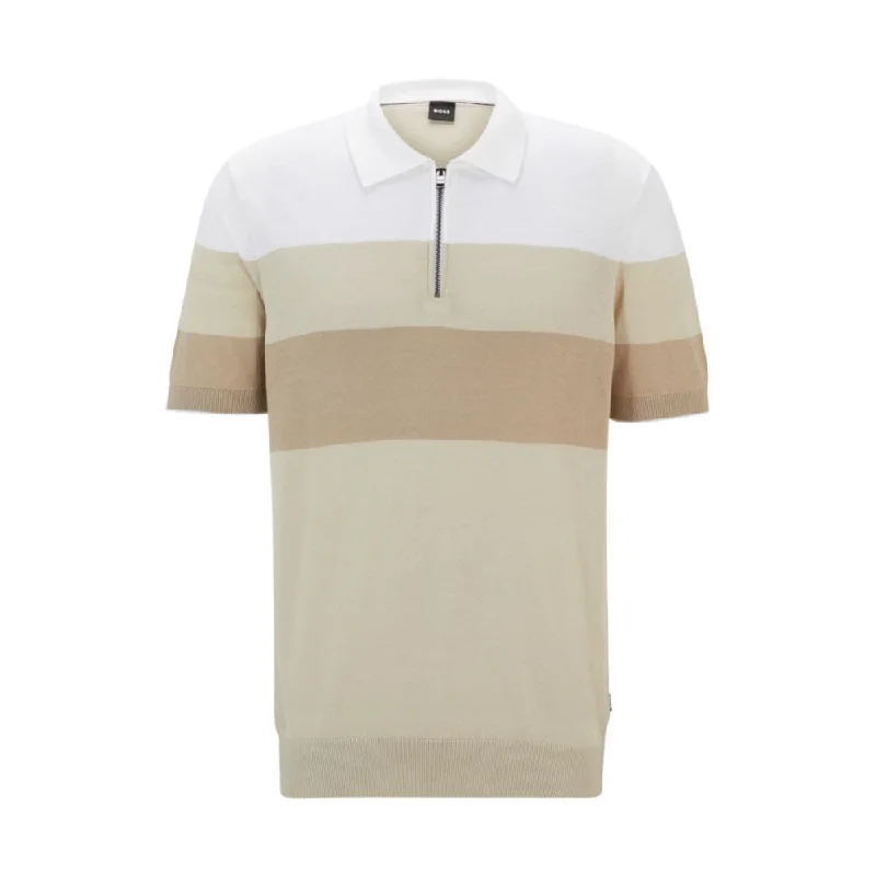 Men's short - sleeve linen t - shirts for summer beach outingsZip-neck knit polo in a linen blend Men's short - sleeve linen t - shirts for summer beach outingsZip-neck knit polo in a linen blend